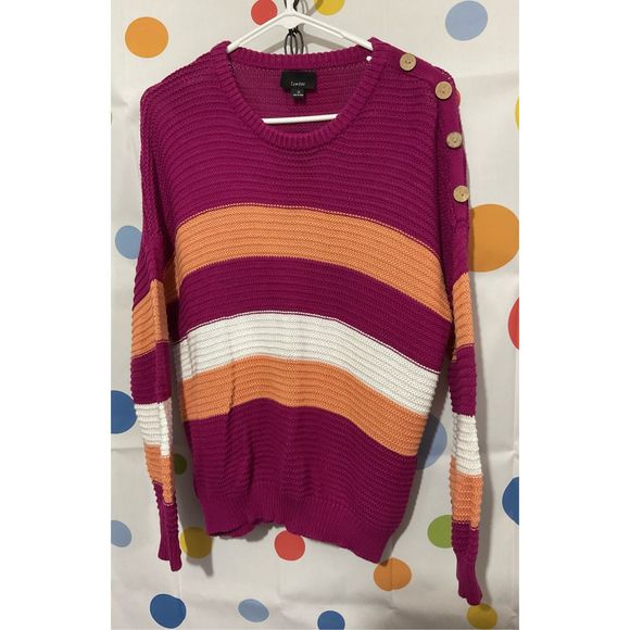 Lumiere Size M Multi Color Sweater Pretty! 🍎🍓 - Picture 1 of 11